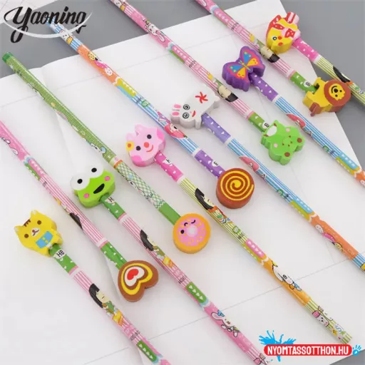 Mintás HB ceruza cuki radírral