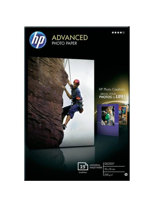 HP 10x15 Fényes Fotópapír 25lap 250g (Eredeti)