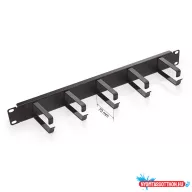   KELINE RAB-VP-X21-A2 19" 1U 73mm fém gyűrűs fekete kábelrendező panel