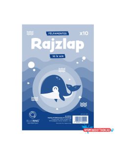   Rajzlap A4, félfamentes fóliázva Bálnás Bluering(R) 10 ív/csomag,