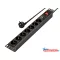 RAIN RET2209 19"" 1U PDU 7xCEE 7/3 schuko aljzat CEE7/7 csatlakozó 1,8m túlfeszültségvédett elosztósor