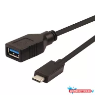 Roline USB 3.1 C/M - A/F 3.0 OTG, fekete 15cm
