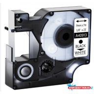   Utángyártott DYMO D1 40913 kazetta 9mm x 7m fehér-fekete #S0720680