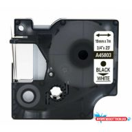   Utángyártott DYMO D1 45803 kazetta 19mm x 7m fehér-fekete #S0720830