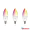 Deltaco SMART HOME SH-LE14RGB izzó LED, E14, gyertya, WIFI, 5W, színes+fehér, szabályozható, 3db/csomag