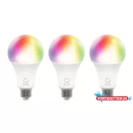   Deltaco SMART HOME SH-LE27RGB-3P izzó LED, E27, WIFI, 9W, színes+fehér, nem szabályozható, 3db/csomag