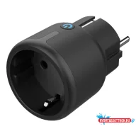   Deltaco SMART HOME SH-P01M aljzat, kapcsoló, LED jelzőfény, WiFi 2,4 GHz, 1xCEE 7/3, 10A, energiafigyelővel, fekete