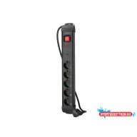   Lanberg SP1-05F-0500-BK 5x Schuko aljzat túlfeszültség ellen védett 5m kapcsolós fekete elosztósor