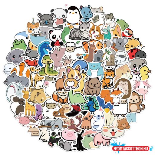Matrica csomag, 50 db, állatkák mix