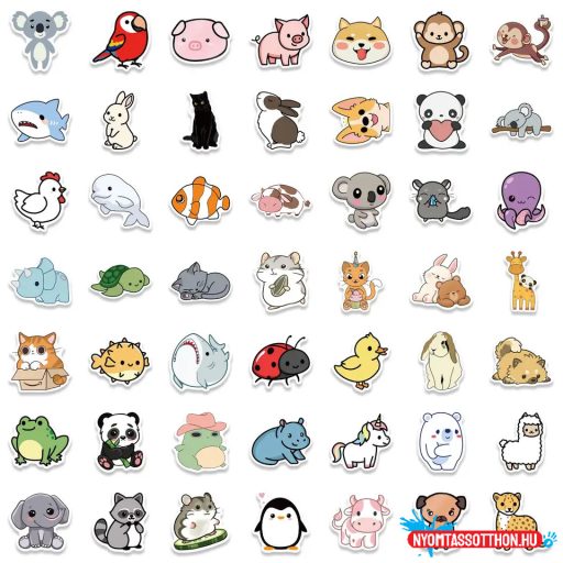 Matrica csomag, 50 db, állatkák mix