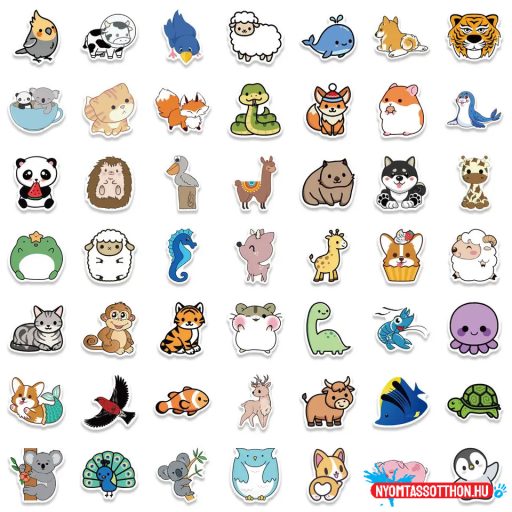 Matrica csomag, 50 db, állatkák mix