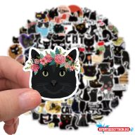 Matrica csomag, 100 db, fekete macska