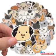 Matrica csomag, 50 db, cica kutya mix