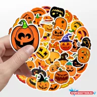Matrica csomag, 50 db, Halloween tök mix