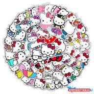 Matrica csomag, 50 db, Hello Kitty
