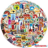 Matrica csomag, 100 db, utazós