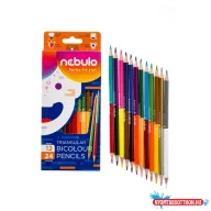   Színes ceruza, kétvégû, háromszög, Nebulo 12/24 színes