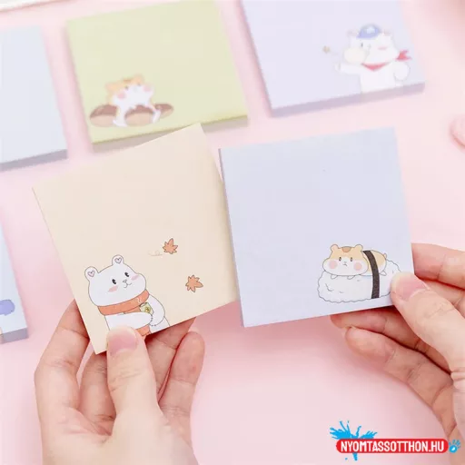 Kawaii pasztell állatkás öntapadós jegyzettömb