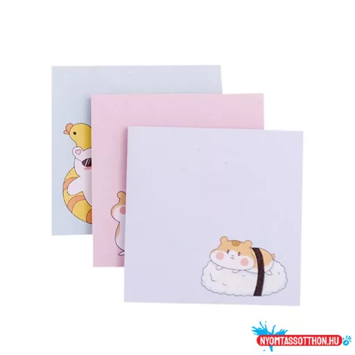 Kawaii pasztell állatkás öntapadós jegyzettömb