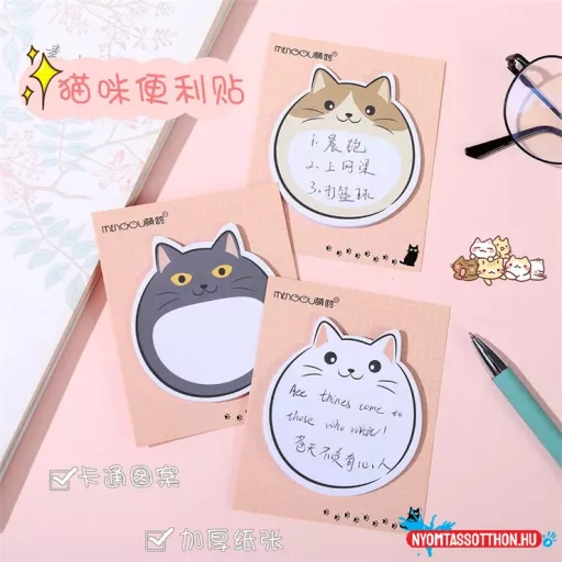 Gömbi cicapofi öntapadó post-it