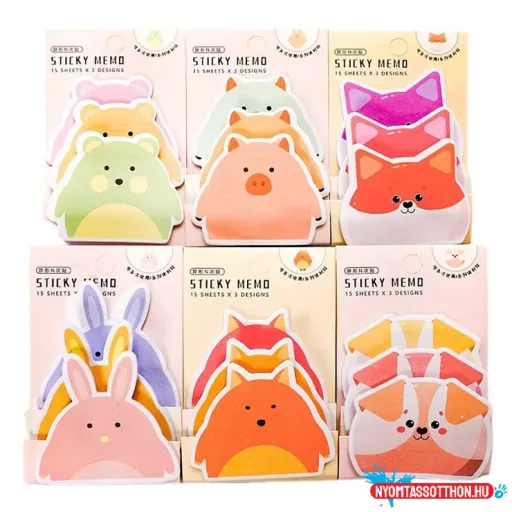 Cuki állatkás öntapadó post-it