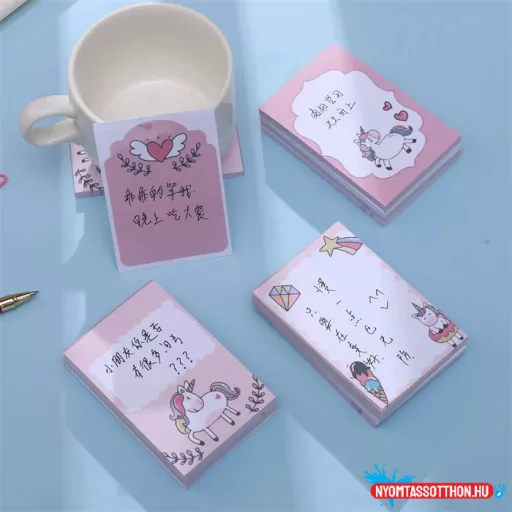 Unikornis téglalap alakú öntapadós jegyzettömb