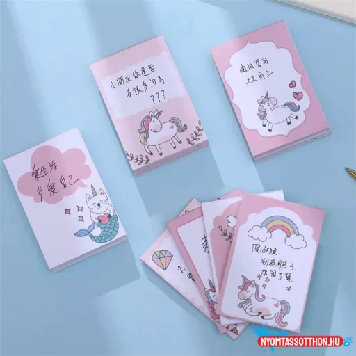 Unikornis téglalap alakú öntapadós jegyzettömb
