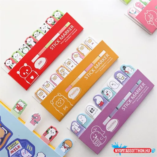 Kawaii állatkás oldaljelölő szett 1