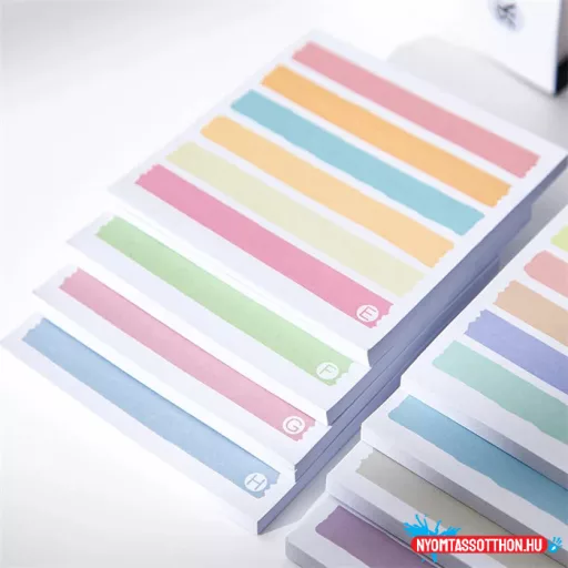 Színes sorokkal ellátott öntapadós jegyzettömb