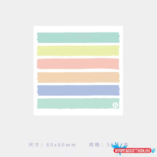 Színes sorokkal ellátott öntapadós jegyzettömb