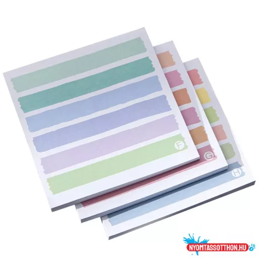Színes sorokkal ellátott öntapadós jegyzettömb