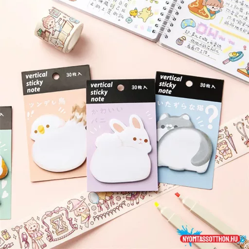 Állatkák hátulról - öntapadós jegyzettömb