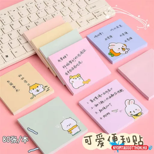 Pasztell hörcsögös öntapadós jegyzettömb