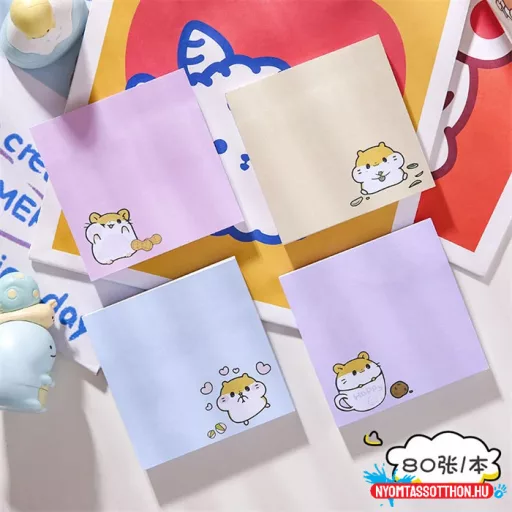 Pasztell hörcsögös öntapadós jegyzettömb