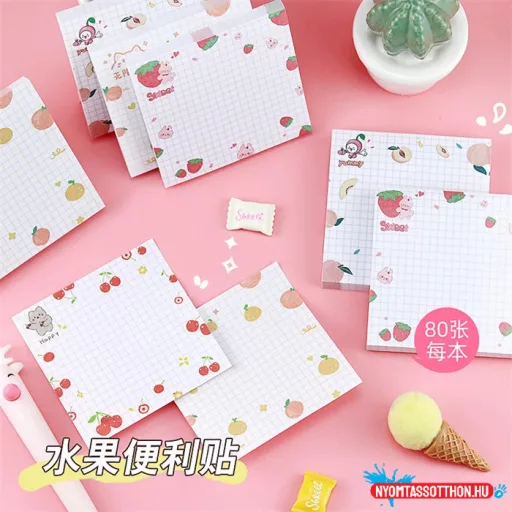 Édes gyümölcs keretes öntapadós jegyzettömb
