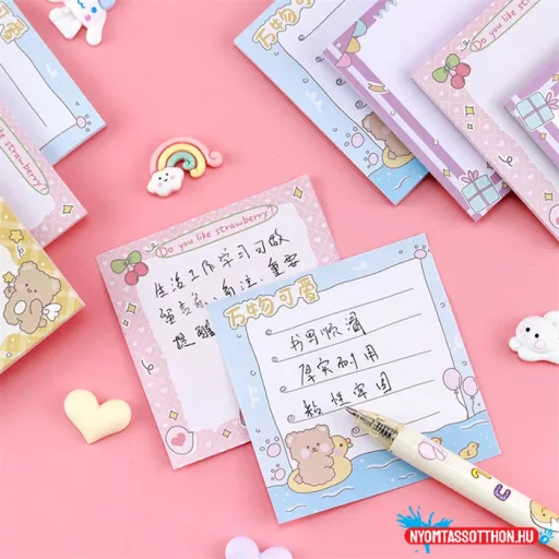 Cuki maci keretes öntapadós jegyzettömb