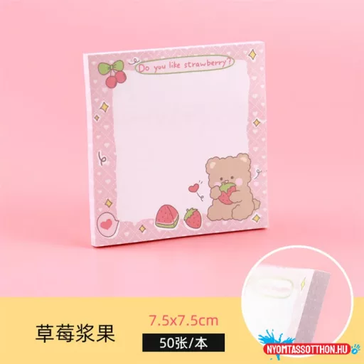 Cuki maci keretes öntapadós jegyzettömb