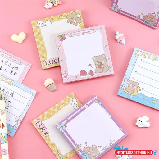 Cuki maci keretes öntapadós jegyzettömb