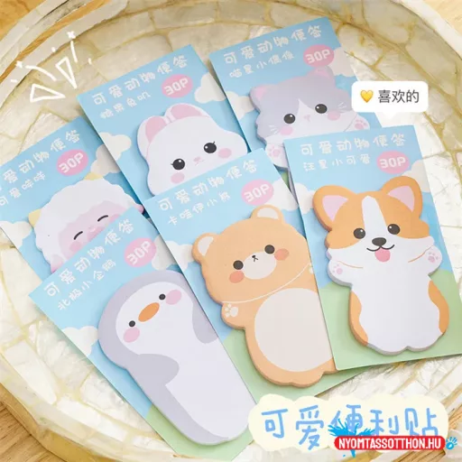 Ölelésre váró cuki állatkák öntapadós jegyzettömb