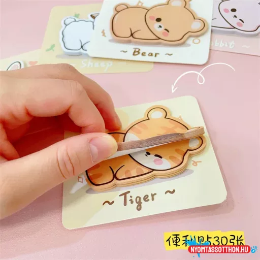 Hasonfekvő cuki állatkák öntapadós jegyzettömb