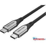 VENTION Szövet USB-C to USB-C 3.1 kábel  1M  Gray