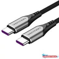   Vention USB-C 2.0/M -> USB-C 2.0/M, (5A,szürke), 2m, kábel