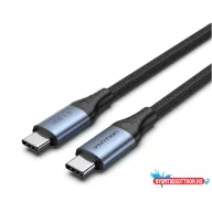 VENTION Szövet USB 4.0 C M to C M 5A kábel  1M Gray