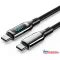 Vention USB-C 2.0/M, 1,2m, (szövet,5A,fekete, LED kijelzővel), kábel
