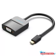 VENTION Type-C to VGA Adapter 0.15M Black ABS Type
