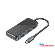   VENTION Multi-function USB-C to HDMI/ USB3.0*3/PD Dokkoló 0.15M Gray Mirrored Surface Type