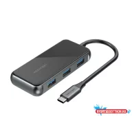   VENTION Multi-function USB-C to USB3.0*4/PD Dokkoló 0.15M Gray Mirrored Surface Type