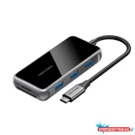   VENTION USB-C to HDMI/USB 3.0x3/SD/TF/PD Dokkoló 0.15M Gray Mirrored Surface Type