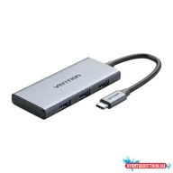   VENTION USB-C to HDMI/USB 3.0x3/SD/TF Dokkoló Aluminum Alloy Type 0.15M Gray