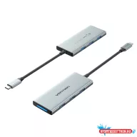   VENTION USB-C to HDMI/USB 3.0x3/SD/TF/PD Dokkoló 0.15M Gray Aluminum Alloy Type